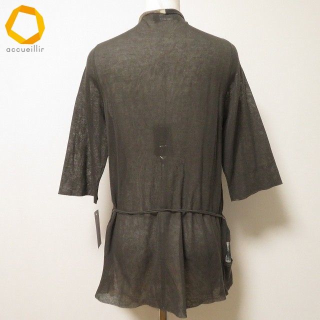 anc チヴィディーニ CIVIDINI カーディガン 44 カーキ系 メッシュ 薄手 イタリア製 大きいサイズ レディース 839189