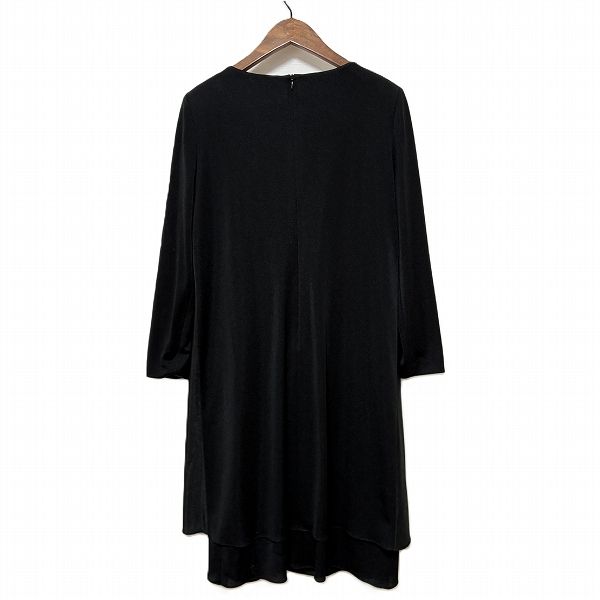 anc ミズレイコ MS.REIKO ワンピース 12 黒 花モチーフ バックジップ ツーピース風 レディース 913996