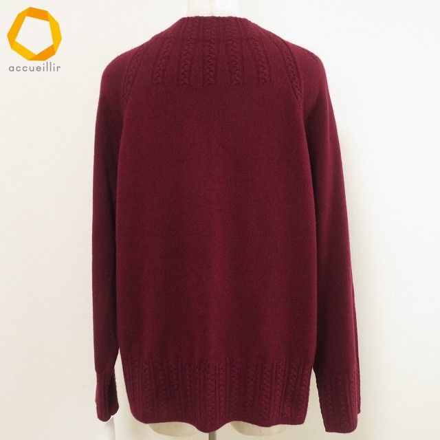 wnc レリアン Leilian セーター ニット 11 ボルドー カシミア ハイネック レディース 918704