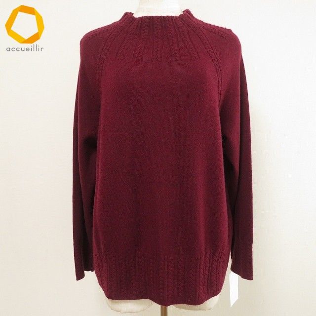 wnc レリアン Leilian セーター ニット 11 ボルドー カシミア ハイネック レディース 918704