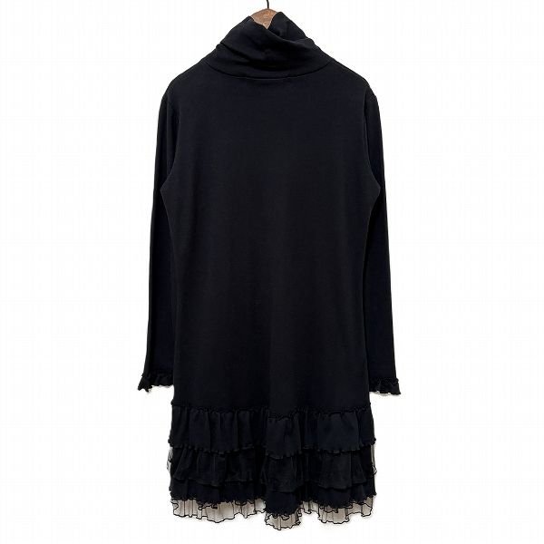 anc ピンクハウス ワンピース 黒 ハイネック フリル ティアード レディース 936022