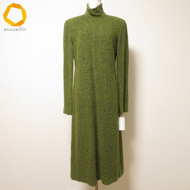 wnc ジュンアシダ junashida ワンピース ニット 緑 ハイネック ロング レディース 937887
