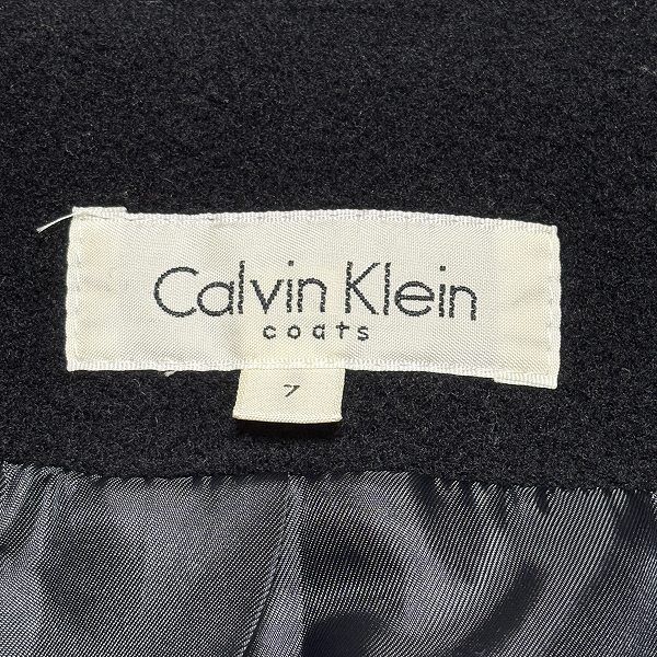 wnc カルバンクライン Calvinklein コート 7 黒 カシミヤ ロング