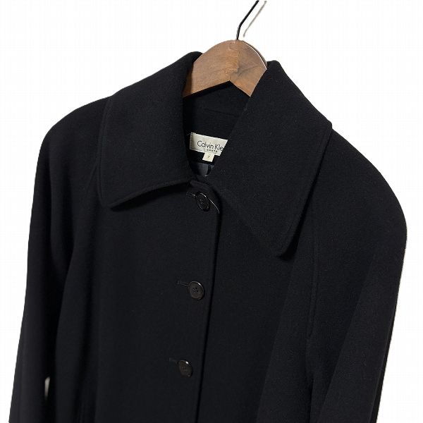 wnc カルバンクライン Calvinklein コート 7 黒 カシミヤ ロング