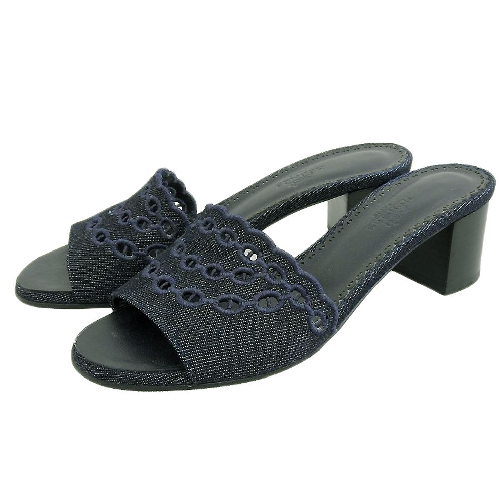 HERMES エルメス グラディス シェーヌダンクルデニムミュール パンプス レディース ネイビー 35 1 2