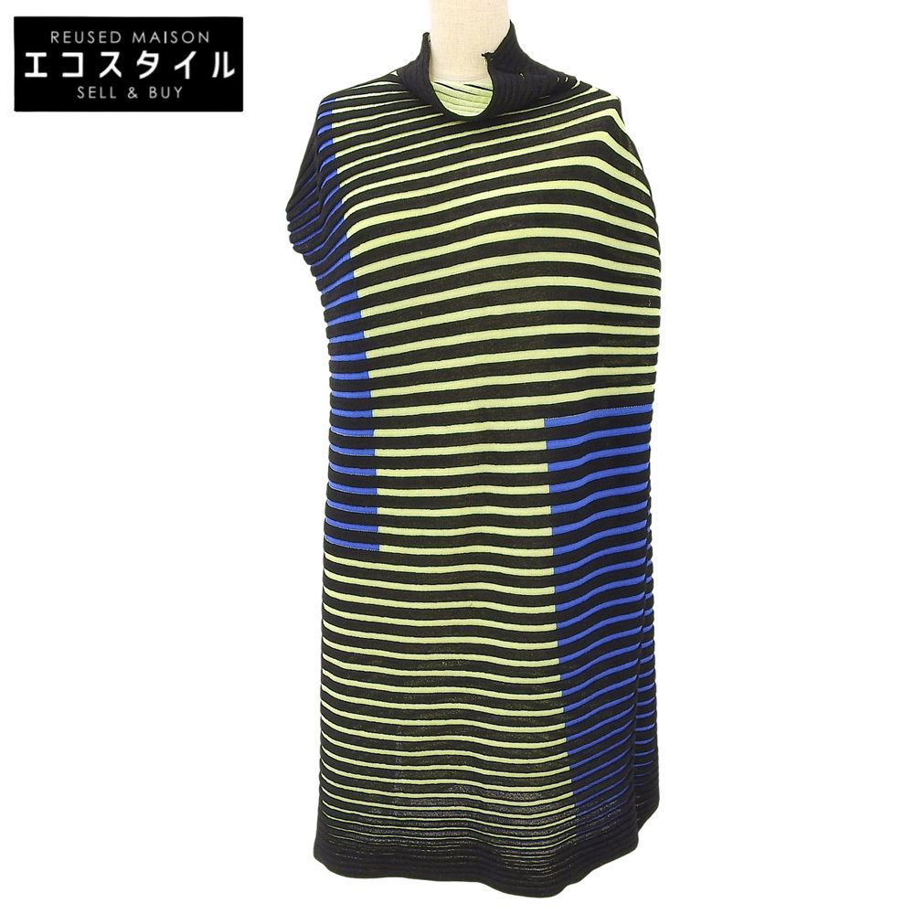 PLEATS PLEASE プリーツプリーズ 変形トップス ワンピース レディース ブラック×ライムグリーン×ブルー 3 PP83-KH763 3