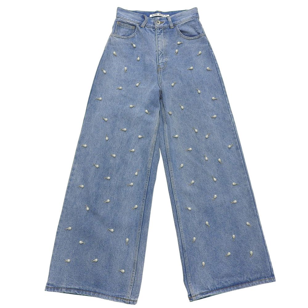 jose moon ジョゼムーン ワイドデニムパンツ with PEARL ボトムス レディース ブルー 34 1724520568-2 34