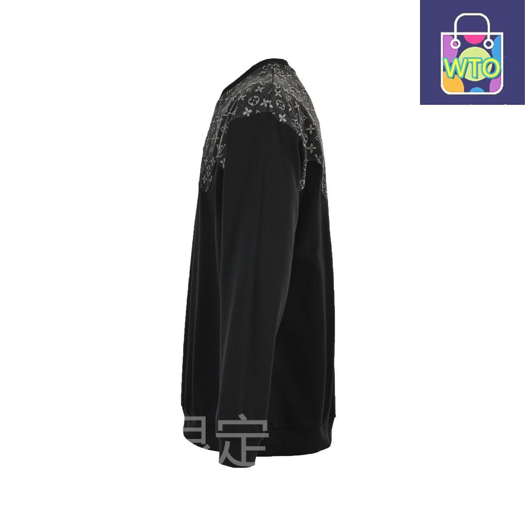 今日 Louis Vuitton ルイ ヴィトン モノグラムつなぎ丸首スウェット 洗水加工で縮み 形崩れしにくい