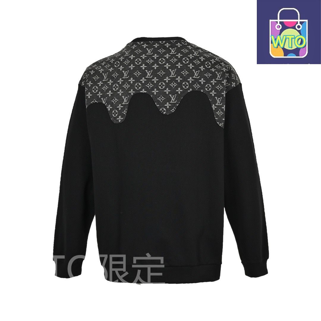  今日 Louis Vuitton ルイ ヴィトン モノグラムつなぎ丸首スウェット 洗水加工で縮み 形崩れしにくい 長袖 ニット セーター