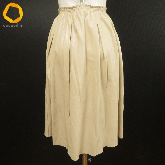 anc フォクシーニューヨーク FOXEY NEW YORK スカート F ベージュ レザー調 フ 切りっぱなし 15908 レディース 947667