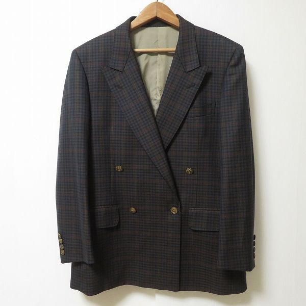 anc バーバリー BURBERRY ジャケット 深緑 黄色 D4B チェック 金ボタン