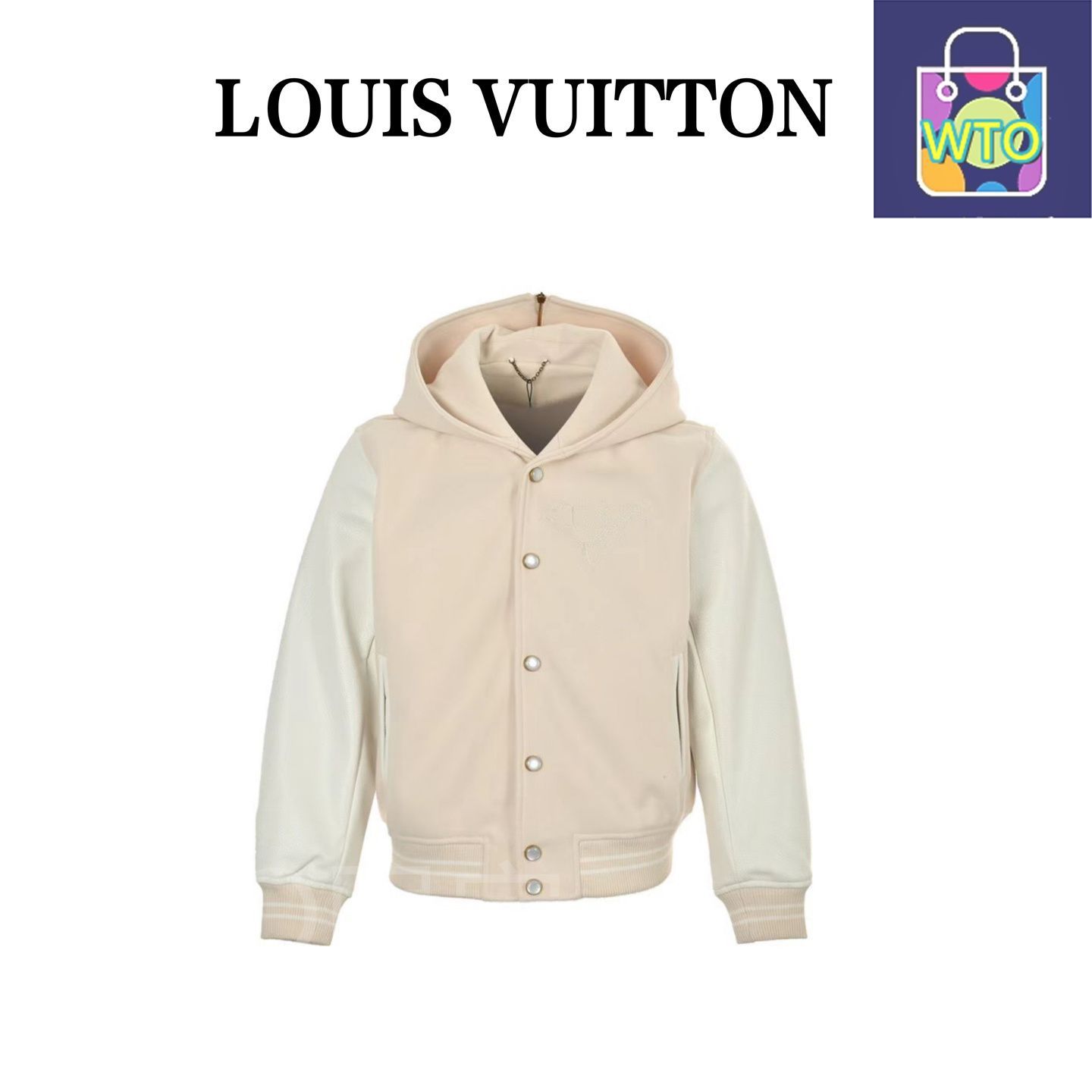 今日 Louis Vuitton ルイ ヴィトン 航海シリーズパール刺繍ベースボールジャケット 襟がフードに変身