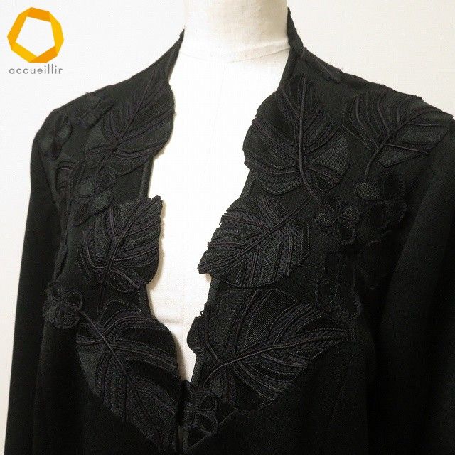 Ms.REIKO⭐️ミズレイコ フラワー刺繍 ジャケット ブラック13号 Ms.REIKO⭐️ミズレイコ フラワー刺繍 ジャケット ブラック13号