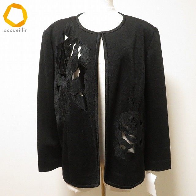 Ms.REIKO⭐️ミズレイコ フラワー刺繍 ジャケット ブラック13号 Ms.REIKO⭐️ミズレイコ フラワー刺繍 ジャケット ブラック13号