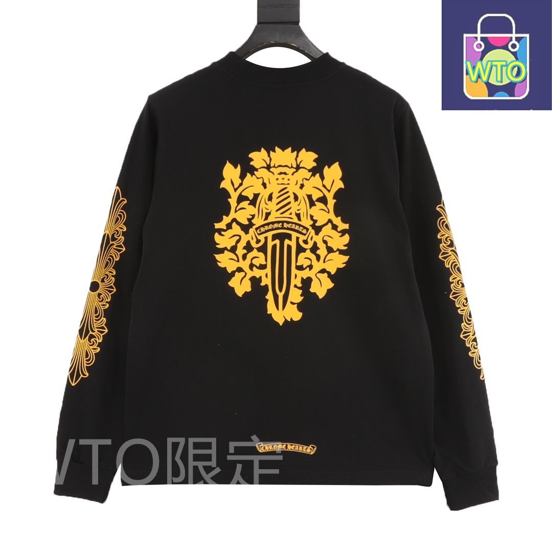 今日 Chrome Hearts クロムハーツ グラフィティ-サンスクリットプリントロングスリーブシリーズ 双紗綿-高ゲージリブ