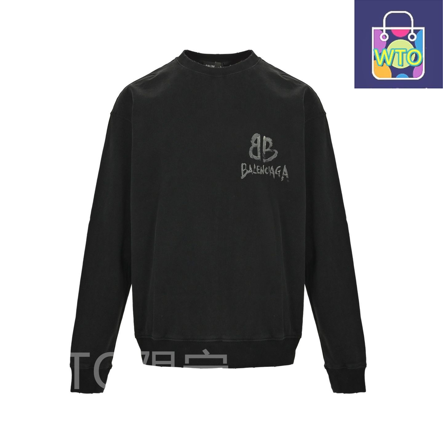 今日 Balenciaga バレンシアガ 手描き夜光プリント丸首スウェット 420 G精梳棉生地で耐久性と肌触りを両立