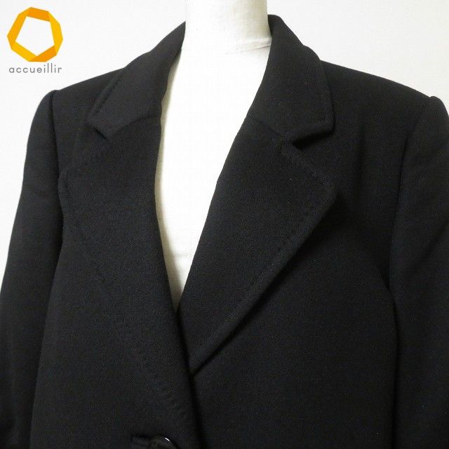 wnc レオナール LEONARD コート チェスターコート 13AR 黒 カシミア