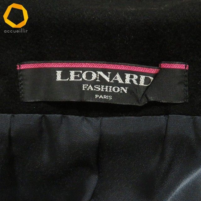 wnc レオナール LEONARD コート チェスターコート 13AR 黒 カシミア