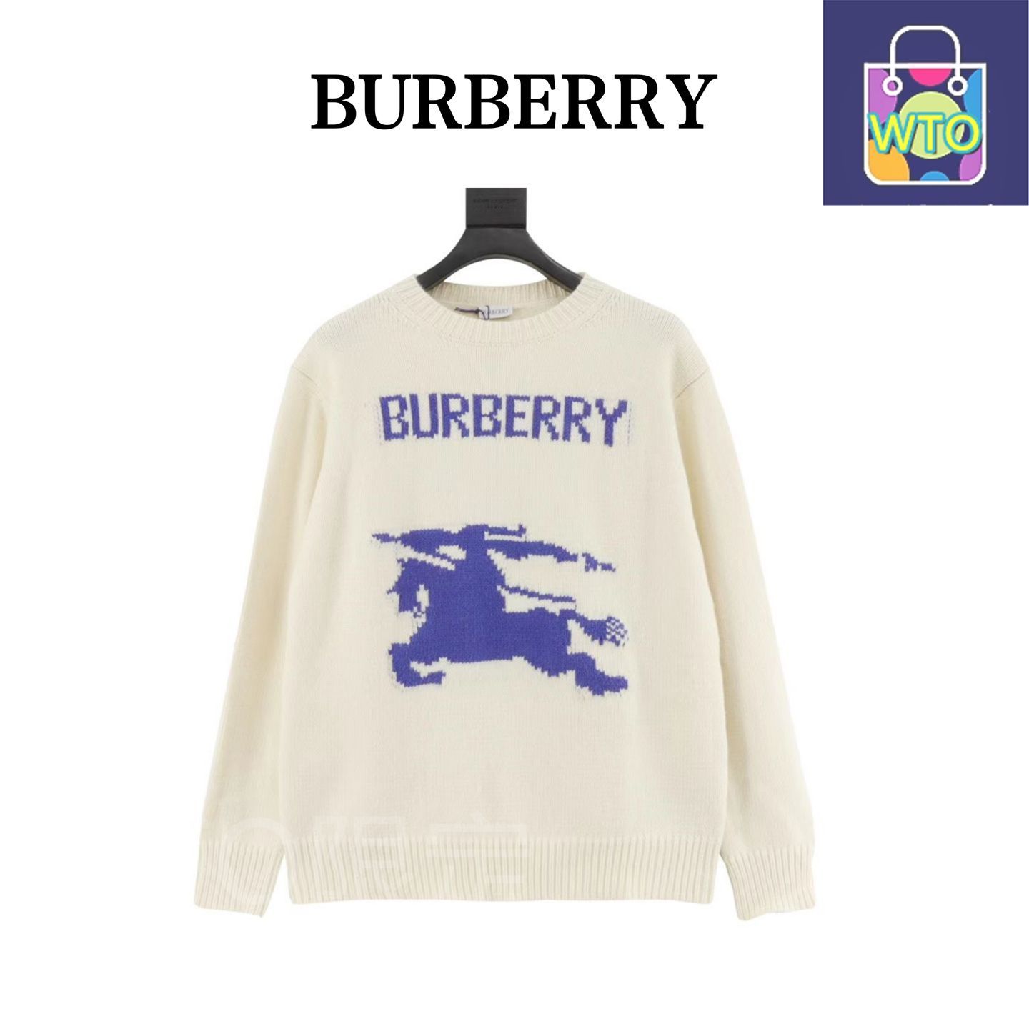 今日 Burberry バーバリー バトルホースキャシミヤ提花セーターシリーズ 羊毛 キャシミヤ混紡生地 提花編み