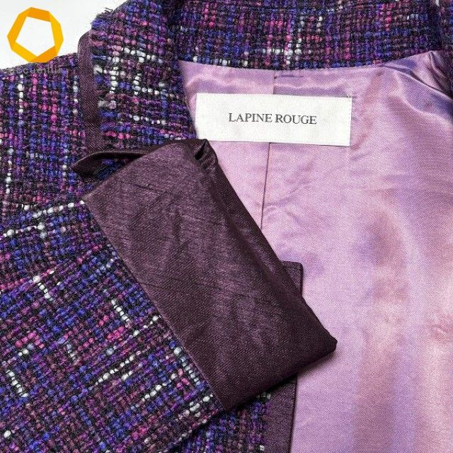 wnc ラピーヌ LAPINE セットアップ 13 紫 ツイード スカートスーツ