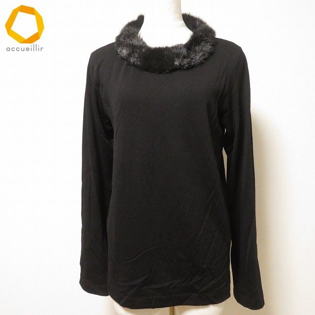 wnc ローブドシャンブルコムデギャルソン robe de chambre COMME des GARCONS カットソー 黒 ファー ヴィンテージ レディース 961219