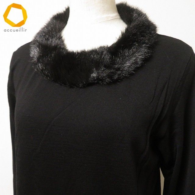  wnc ローブドシャンブルコムデギャルソン robe de chambre COMME des GARCONS カットソー 黒 ファー ヴィンテージ レディース 961219 長袖 Tシャツ カットソー