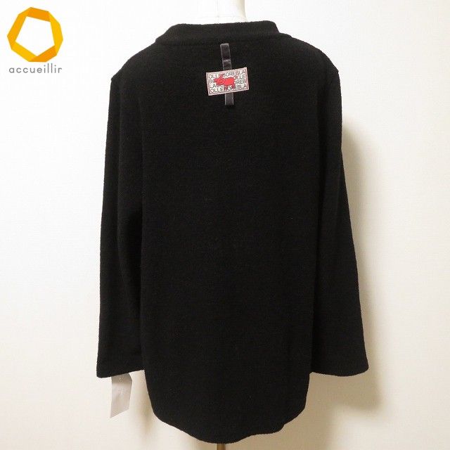 wnc アルベロベロ ALBEROBELLO ニット セーター チュニック 黒 ハイネック 花モチーフ 刺繍 ブタ ビーズ レディース 962607