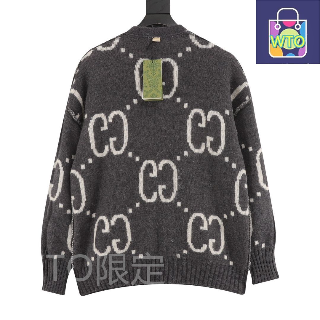 今日 Gucci グッチ モヘアリバーシブルニットカーディガンシリーズ ドイツ製織機編み-GG提花混紡生地