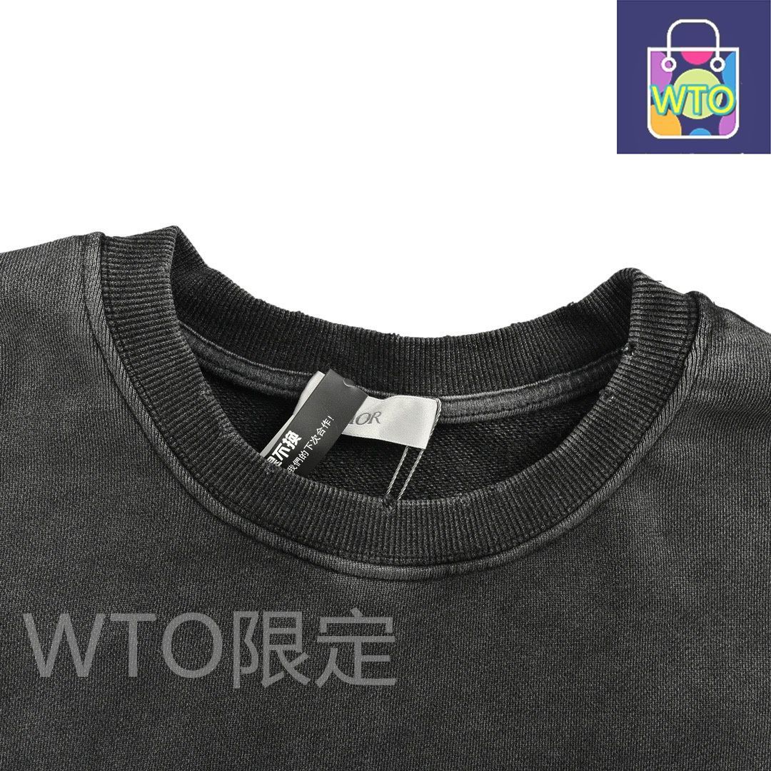 刺繍ロゴウォッシュド丸首スウェット