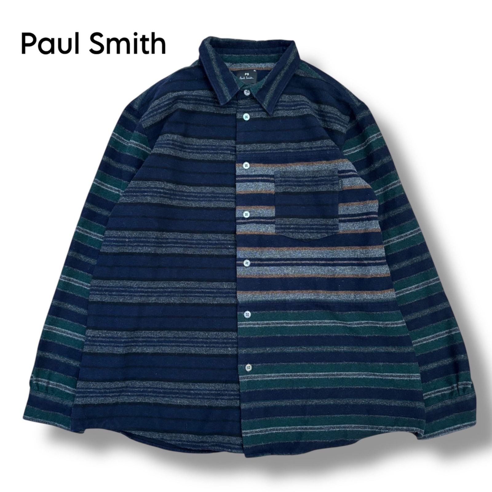 Paul Smith ボーダーフランネルシャツ XL