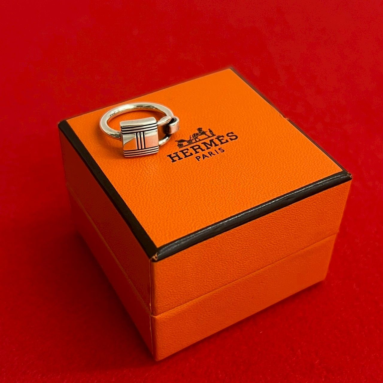 品 HERMES エルメス カデナ モチーフ リング シルバー925 指輪 7号 レディース 小物 シルバー 70645