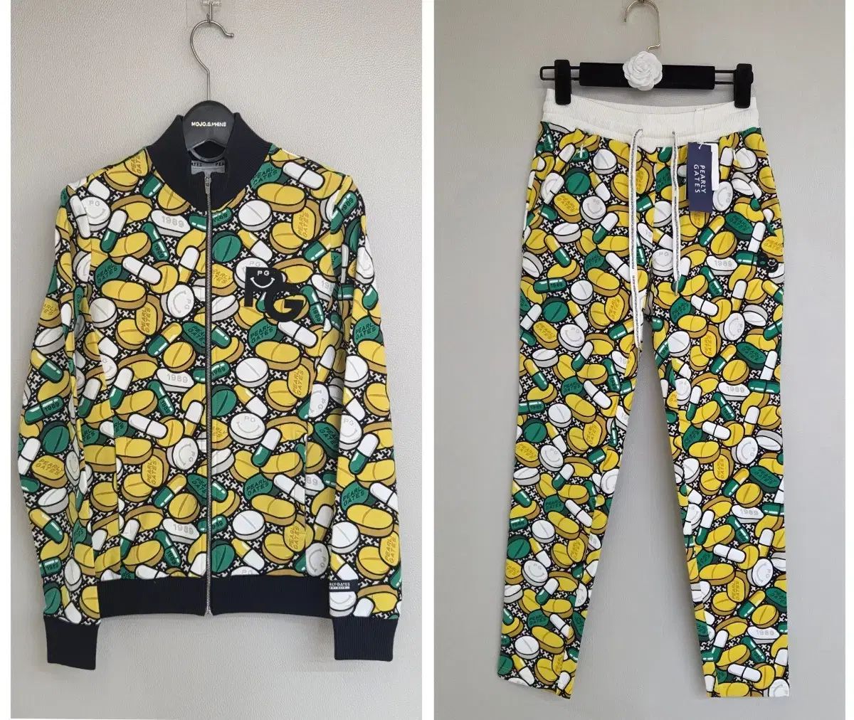 パーリーゲイツ レディース オールオーバー プリンティング トレーナー ゴルフ セットアップ