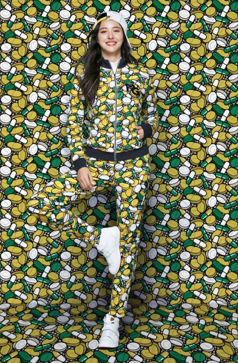 パーリーゲイツ レディース オールオーバー プリンティング トレーナー ゴルフ セットアップ