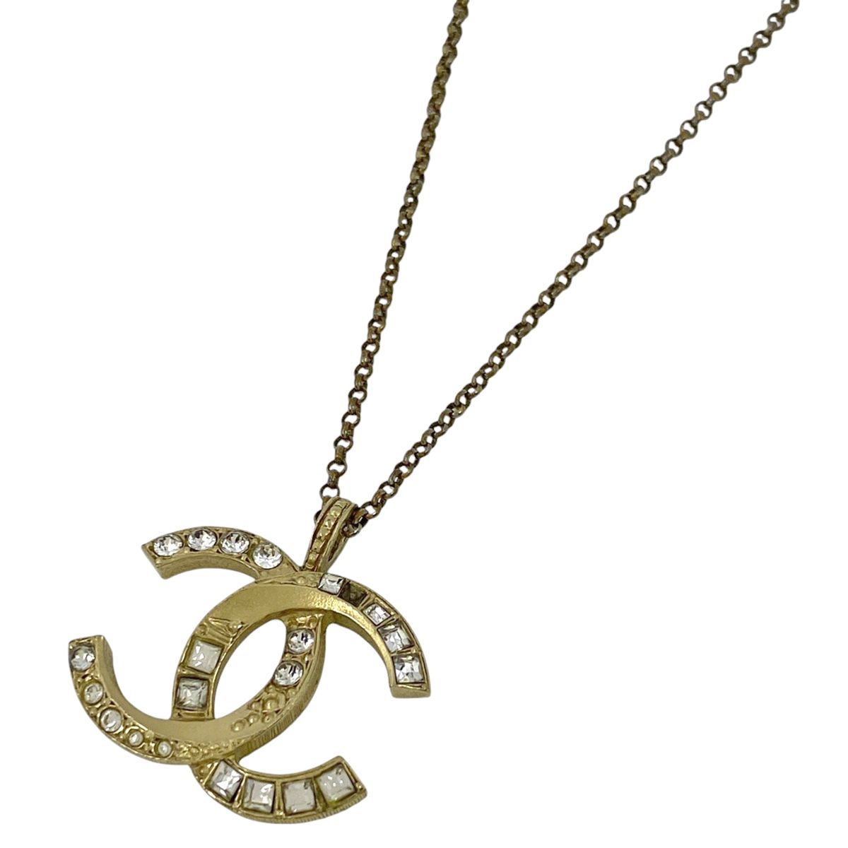 在庫一掃】 シャネル CHANEL ココマーク ラインストーン ネックレス CC 
