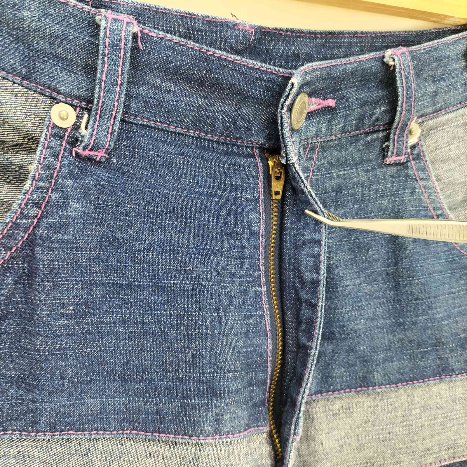 ユーズドフルギ USED古着 4ポケット ジップフライ ステッチデザイン