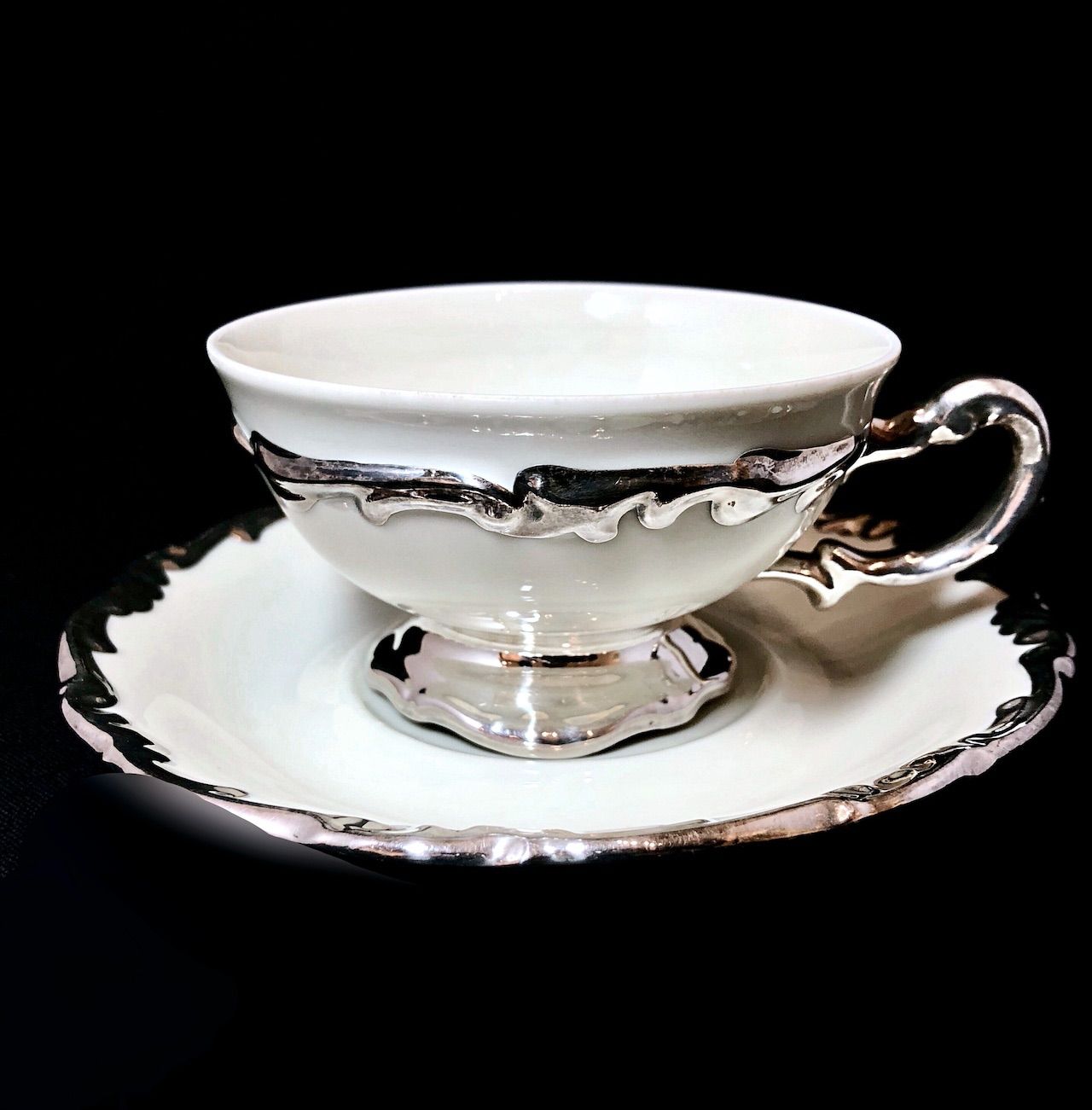 Bavaria Porzellfabrik Hartel Jacob 銀エッジ 取手 C-S