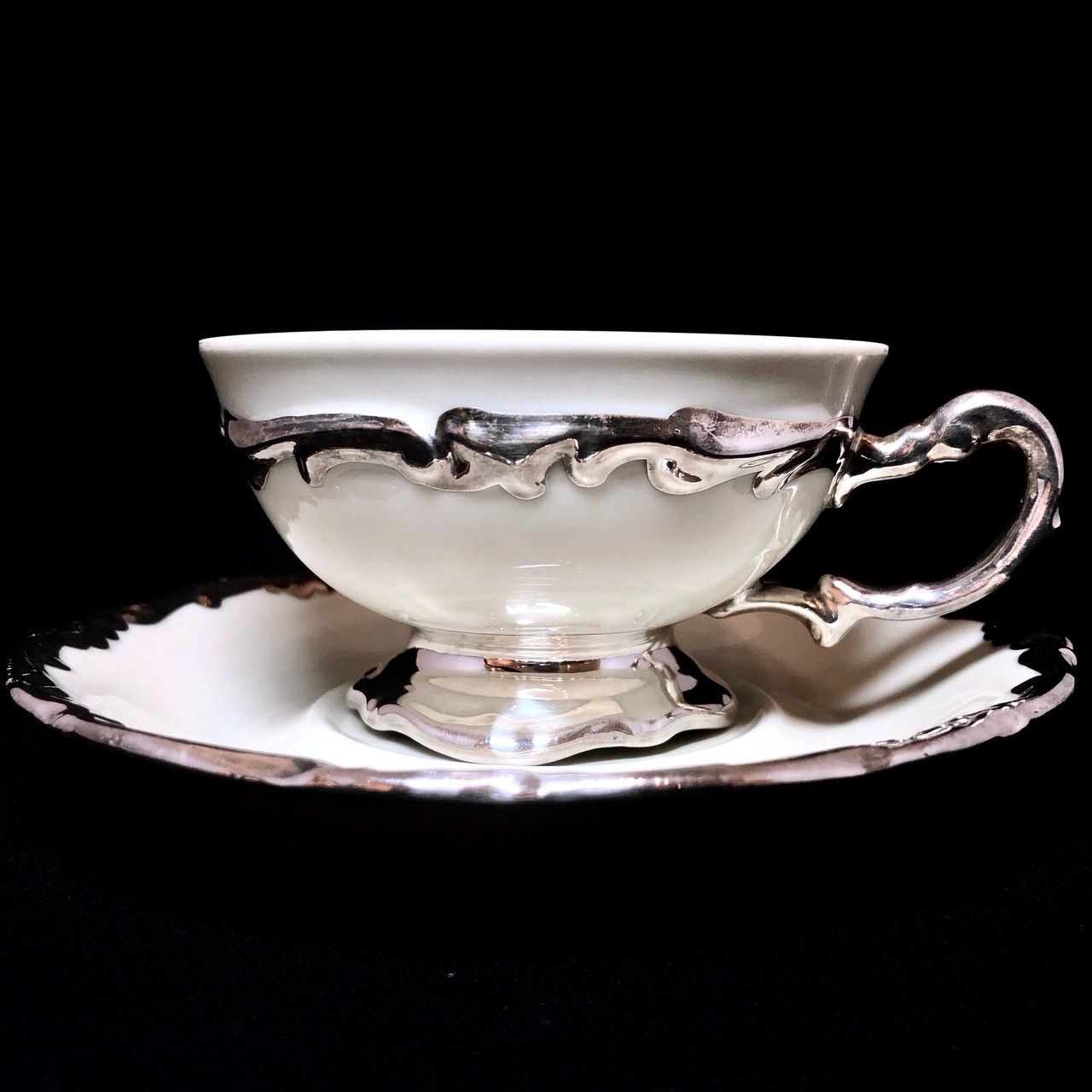 Bavaria Porzellfabrik Hartel Jacob 銀エッジ 取手 C S