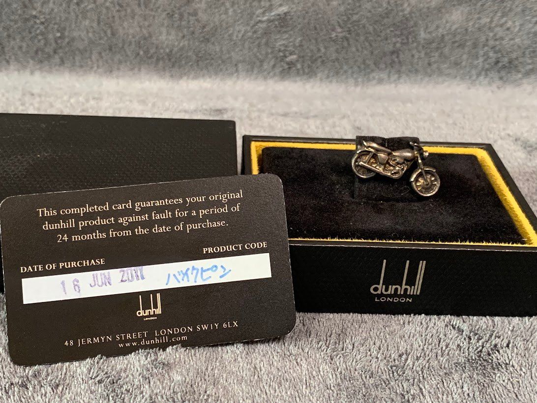 ☆ dunhill ダンヒル バイク シルバー925 ピンバッジ ピンズ - メルカリ