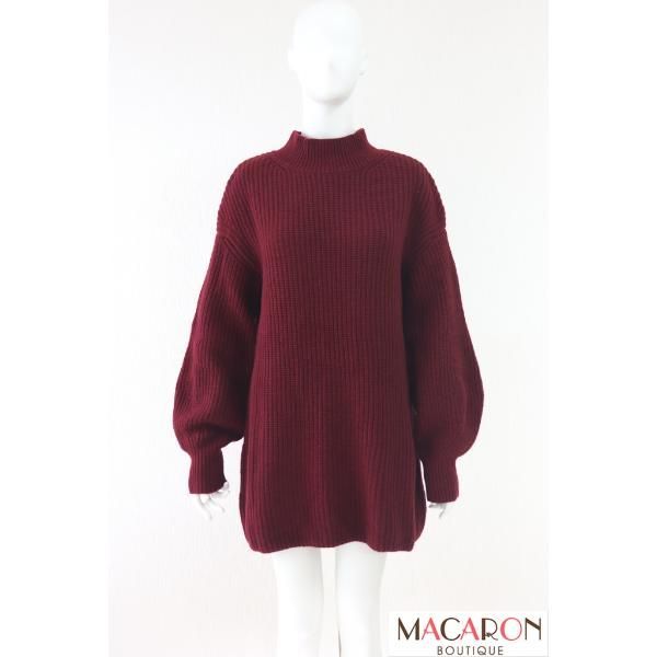 FOXEY Autumn Puff ウールカシミヤセーター 40006 ハイネックニット 赤系 レッド ワインレッド バーカンディ フォクシー