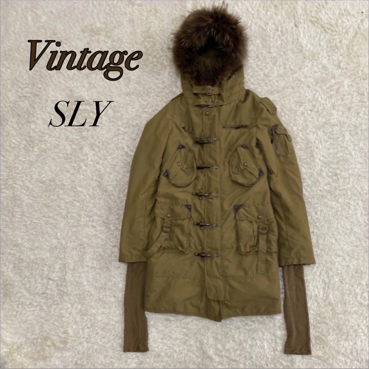 archive SLY ミリタリー ファイヤーマンジャケット モッズコート ロング y2k 00 s 平成ギャル ギミック カーキ サイズM インナー付き
