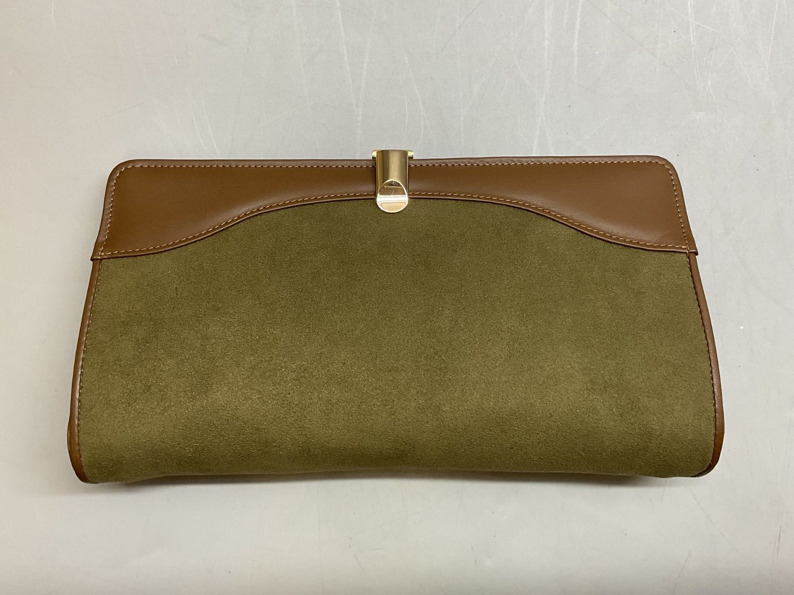 Bag29 MIYUKI クラッチバック ハンドバック パーティバッグ モスグリーン カーキ がま口