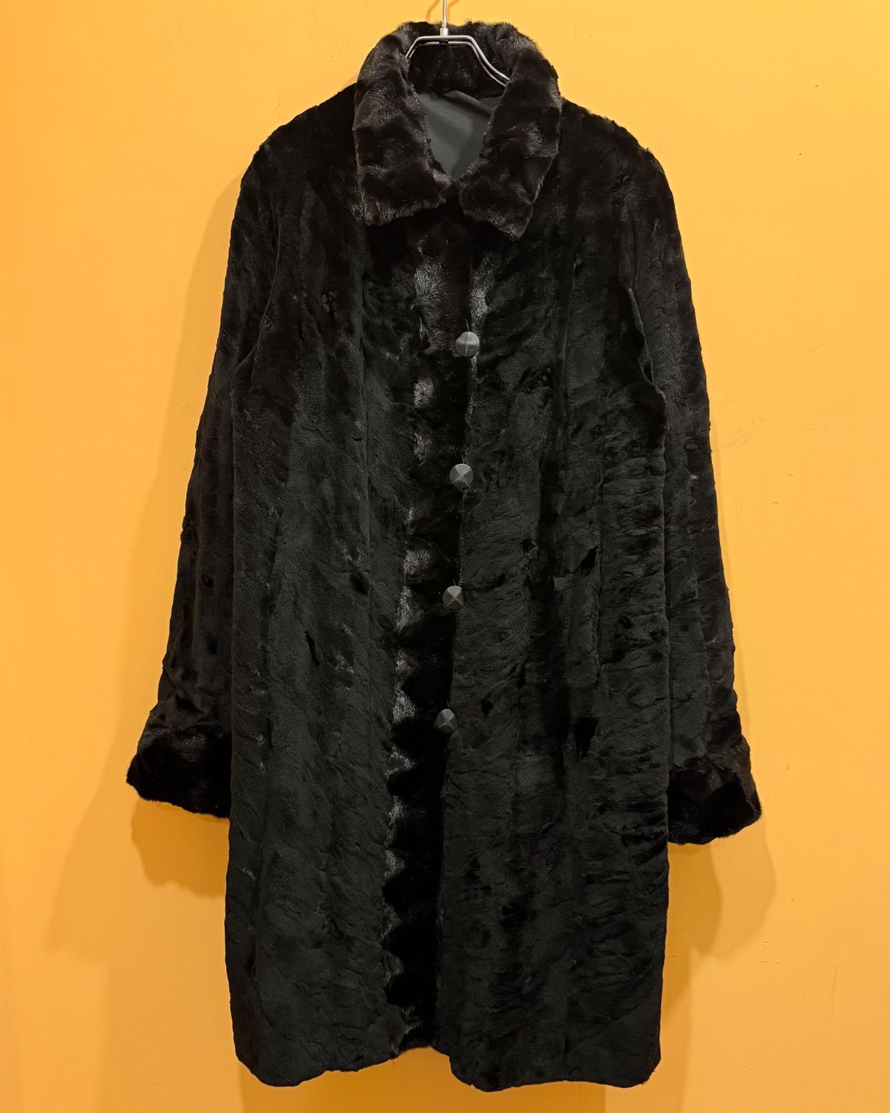 リバーシブル 2way シェアードミンク × シルク 毛皮コート altima ブラック み
