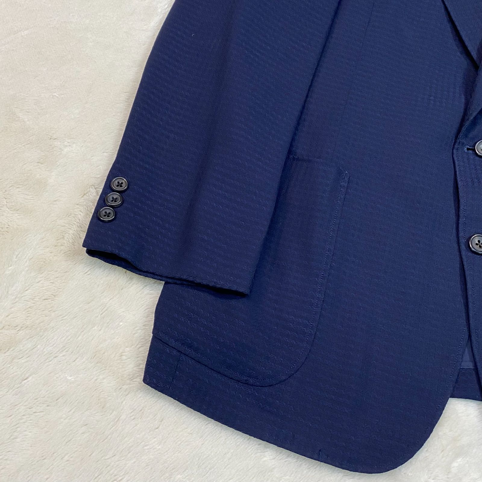 Vintage Burberry バーバリー 2Bテーラードジャケット ネイビー 170BE5