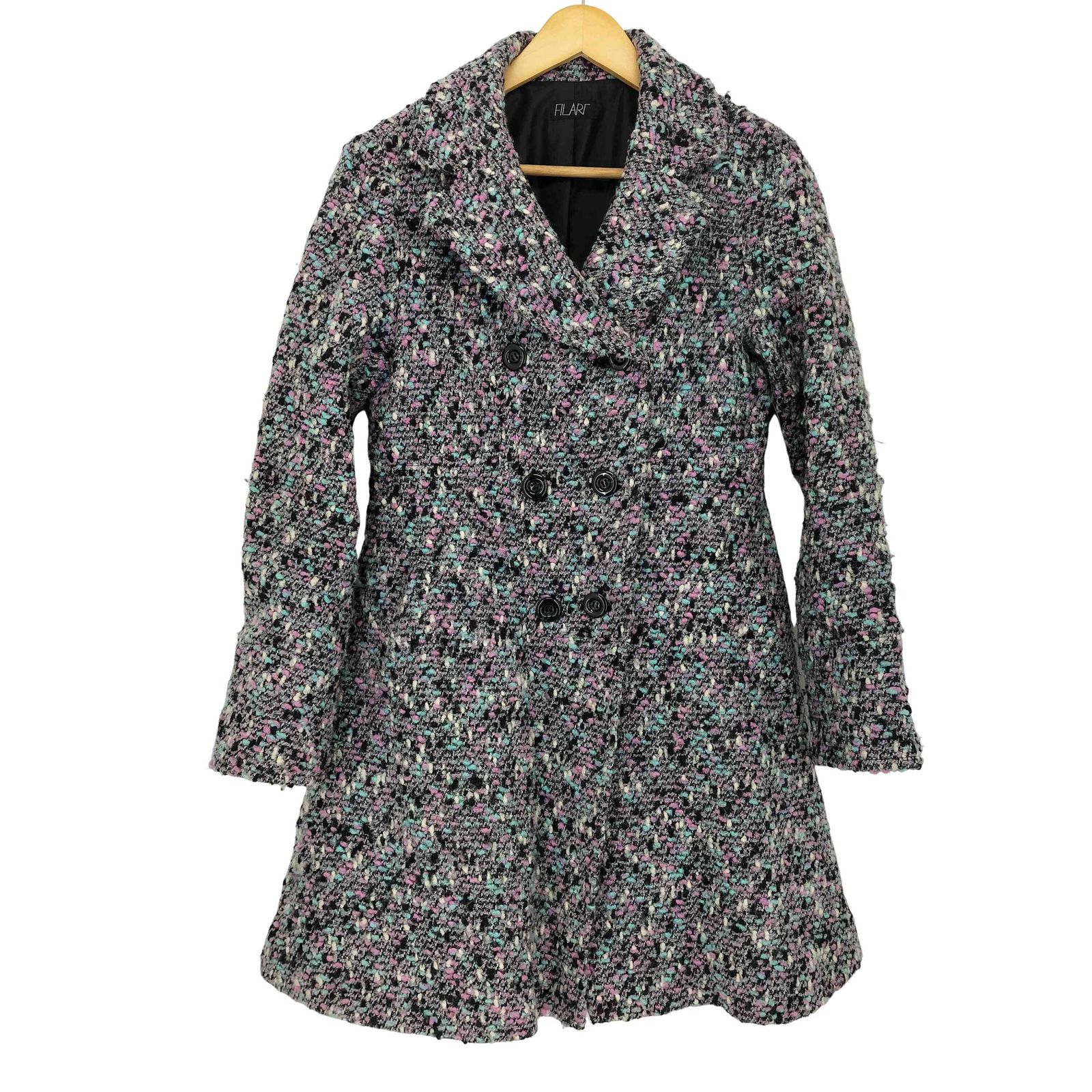 ユーズドフルギ 古着 filart ツイードハーフコート レディース 表記無