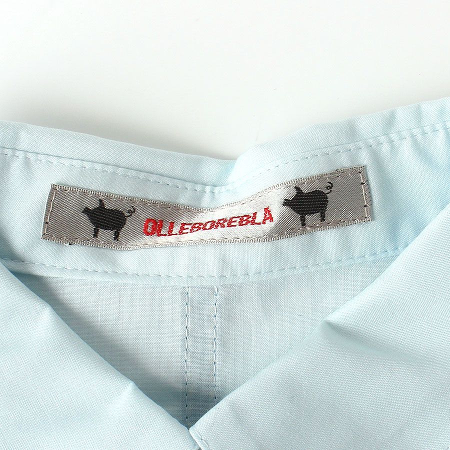 【特別価格】 WK25044 ALBEROBELLO アルベロベロ オレボレブラ 半袖シャツ ブタさん ライトブルー 刺繍 M 当店人気NO.1。