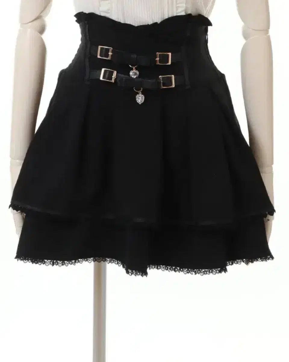 リズリサ 2連ベル リボン スカート L ブラック 地雷系 量産型