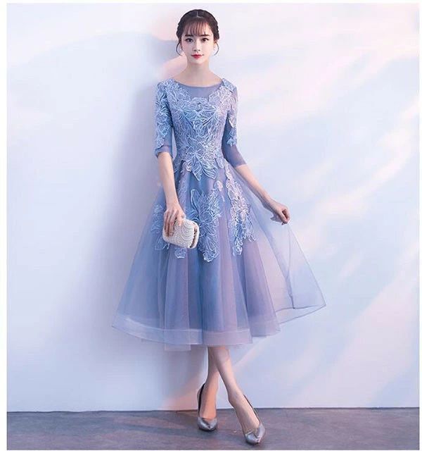 100％高品質で激安通販！ ミモレドレス 大人 ピアノ 発表会 イブニングドレス 袖あり 大きいサイズ カクテルドレス ミディアム丈 五分袖 ファスナー パーティードレス ミセス向けドレス 透け感 レース 結婚式 母親 ドレス Aライン ピアノ 発