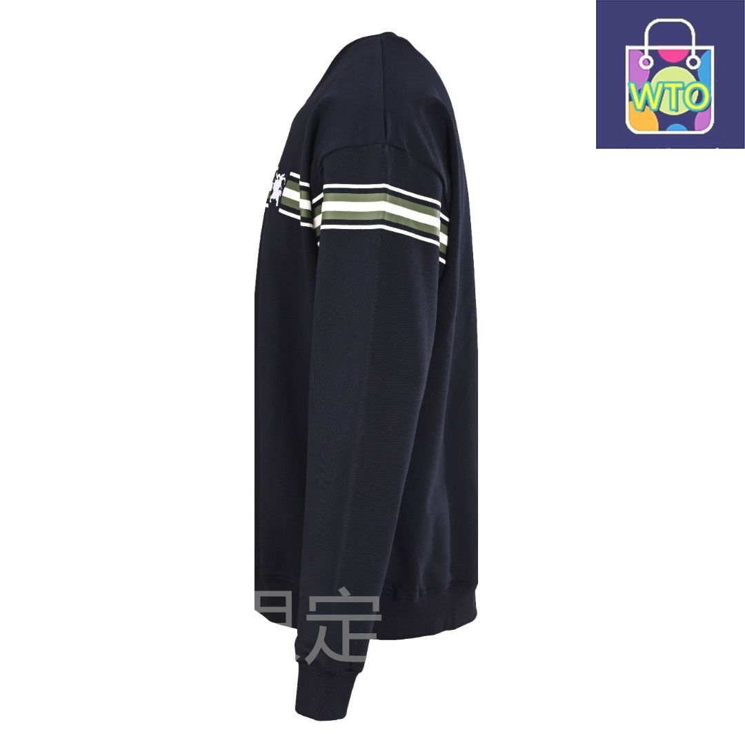 今日 Burberry バーバリー 戦馬ロゴ刺繍横縞丸首スウェット 客供毛圈素材で通気性良好アウター トップス