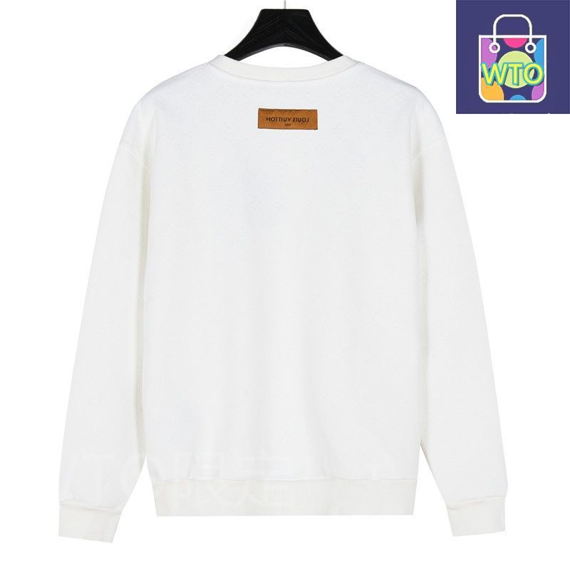 今日 Louis Vuitton ルイヴィトン 満印老花暗紋テキスタイル丸首スウェット 滑らかな素材で百搭性高いアウター トップス