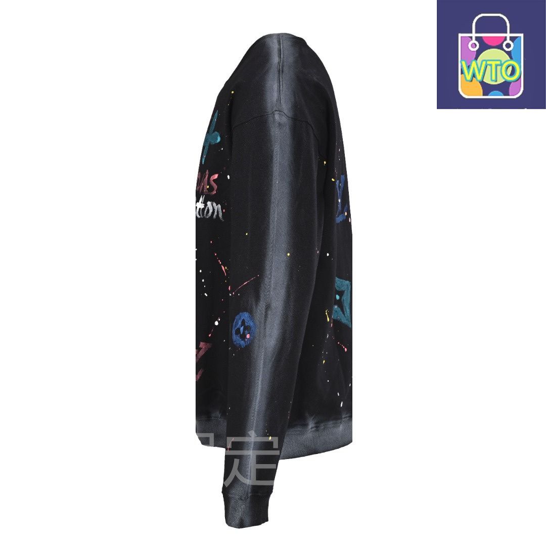 今日 Louis Vuitton ルイヴィトン 水洗破壊丸首スウェット グラデーション加工ありアウター トップス